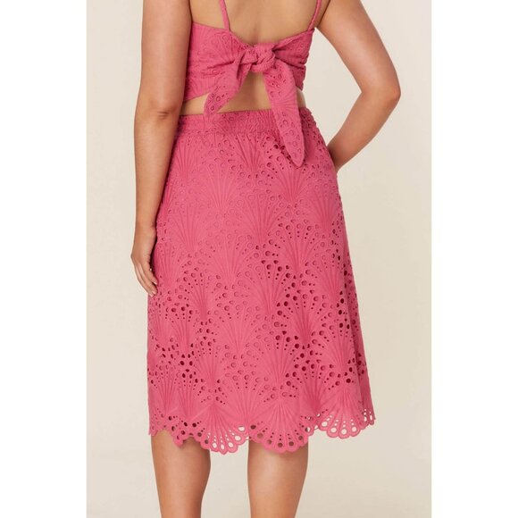 Andie Santiago Crop Top Mona Skirt Set Sz M Rosette Cotton Eyelet Summer Outfit - Picture 7 of 16